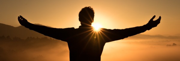 Man looking at the sunset